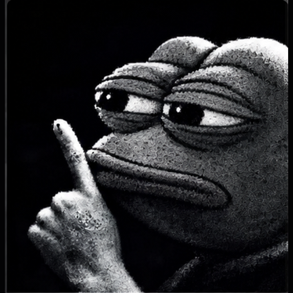 Pepe telling everyone to stay quiet